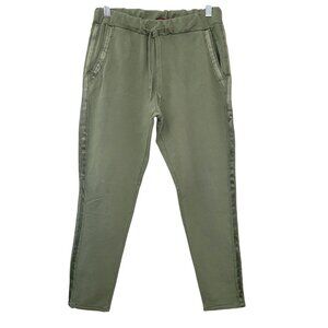Centouno Italy Military Green Jogger Pants Womens Size S Side Detail Athleisure